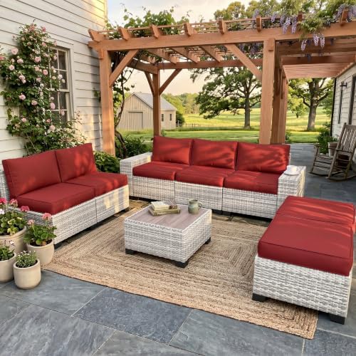 Outdoor Patio Furniture Set PE Wicker Rattan Outdoor Sectional Sofa - Image 6