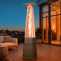 Pyramid Patio Heater, 50,000 BTU Outdoor Patio Heater, Propane Heater With Quartz Glass Tube & Wheels for Outdoor Use, Backyard, Commercial & Residential, Triple Protection System, Brown by MarsExplo