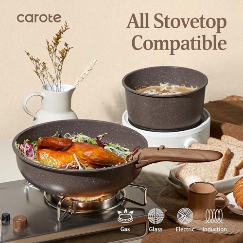 CAROTE 21pcs Pots and Pans Set Non Stick, Detachable Handle Cookware - Image 5