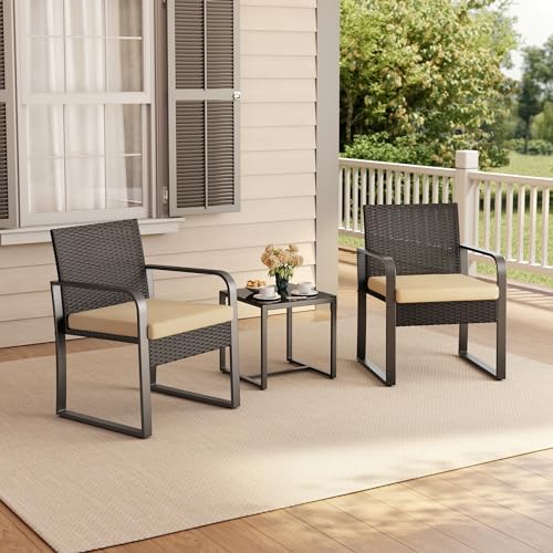 Gizoon 3 Pieces Patio Furniture Sets, Cushion-Beige - Image 7