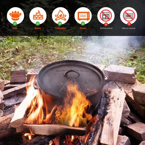 LIFERUN 6.2 Quart Cast Iron Dutch Oven Pot with Lid - Image 5
