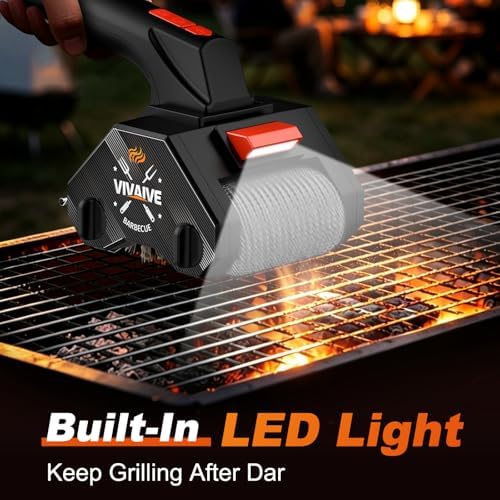 Electric Grill Brush - Dual-Head Cordless Rechargeable BBQ Cleaner with 304 Stainless Steel Chain Roller & Wire Brush | 320 RPM Power Rotary BBQ Scrubber for All Grates - Image 6