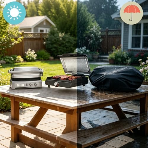 Mini Tabletop Gas Grill Cover for Cuisinart Deluxe GR-150NAS for Ninja 14" - Image 7