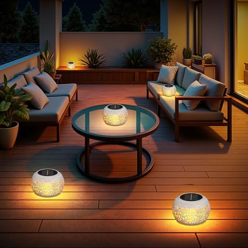 Solar Lanterns Outdoor Waterproof Table Lights: Upgraded Solar Flame Lantern, 2 Lighting Modes White Lantern Flickering Light for Garden Yard Balcony Indoor Tabletop Decor, Gifts for Women - Image 7