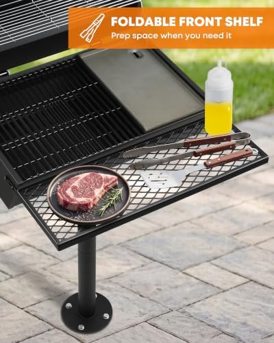 Stanbroil Deluxe Park Style Charcoal Grill with Griddle & Lid, 24-Inch - Image 5