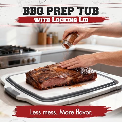 KITCHEN PERFECTION Collapsible XL Smoker & BBQ Prep Tub with Locking Lid - Image 2