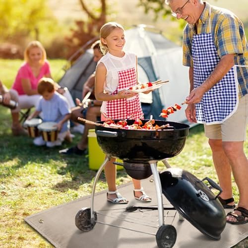 Fire Pit Mat, 37.8"x 39.4" Fireproof Blanket for Under Fire Pit, Camel - Image 7