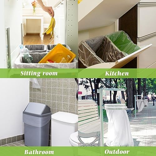 8 Gallon 330 Counts Unscented Medium Clear Trash Bags,Fit 7,8,9,10 Gal Garbage Bags by Teivio, 30 Liter Thick Bathroom Can Bin Liners,Plastic Bags for Home Office Kitchen, Clear (Pack of 3) - Image 5