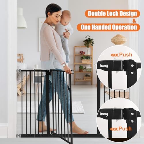 keny 29"-42.5" Baby Gate for Stairs, Auto Close Safety Dog Gate - Image 5