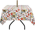 ColorBird Summer Floral Outdoor Tablecloth Water Resistant Spillproof Bloom Botanical Print Polyester Fabric Table Cover with Zipper Umbrella Hole for Patio Garden Tabletop Decor, 60" Square by ColorBird
