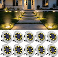 OULONGER 4.6inch Solar Ground Lights, Garden Solar Outdoor Waterproof Pathway Bright In-Ground Landscape Lights for Patio, Lawn, Yard, Driveway, Step and Walkway(Warm Light 10Packs) by OULONGER