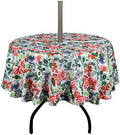 EHouseHome Outdoor Indoor 60inch Round Tablecloth with Umbrella Hole and Zipper, Waterproof Zippered Patio Table Cloths, Spring/Summer Table Covers for Backyard Circular Table/BBQs/Picnic by EHouseHome