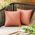 MIULEE Decorative Outdoor Pillow Covers Waterproof 12x12 Coral Red by MIULEE
