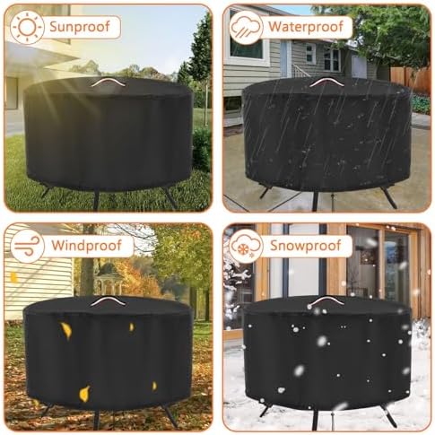 36 Inch Patio Table Cover, 36x28 in Outdoor Waterproof Round Table Cover - Image 6