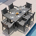 Pamapic Patio Dining Table Set, 7-Piece Outdoor Dining Set for 6, Grey by Pamapic