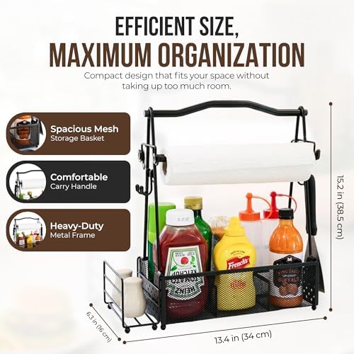 Grill Caddy for Outdoor Kitchen, Picnic Basket, BBQ - Image 2