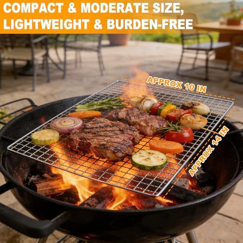 Grill Topper,5 PCS BBQ Grill Mesh Mat,14×10 Inch Mesh Baking Tray,Baking Rack Replacement Pad for Outdoor Barbecue, Camping & Picnics - Image 2