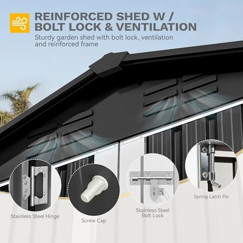 DWVO 6x4ft Outdoor Storage Shed with Secure Entrances & Vents - Image 5