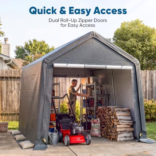Quictent 8x10FT Carport Shelter Storage Shed with Roll-Up Door&Vents - Image 6