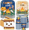 250Pcs S' Mores Camping Party Plates Supplies ，Serves 50 by Greencian