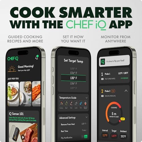 CHEF iQ Sense | Smart Wireless Meat Thermometer | 3 Ultra-Thin Probes | WiFi Unlimited Range | 1000°F Heat Safe | 5 Sensors | BBQ, Grill, Oven, Smoker, Air Fryer | Gen3 - Image 3