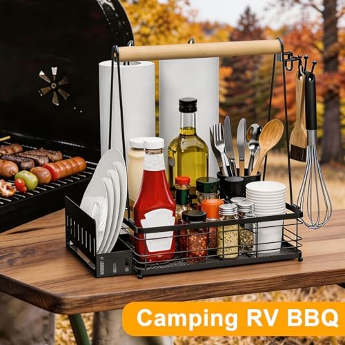 Grill Caddy BBQ for Outdoor Grill with 2 Paper Towel Holders - Image 7