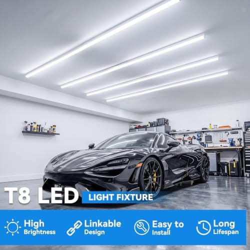 SHOPLED 6FT LED Shop Light, D-Shape 72W 9360LM 6000K Cool White, Linkable - Image 3