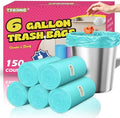 Medium 6 Gallon Trash Bags Unscented, 0.94 Mil, Blue, 150 Count by TFORING%C2%AE