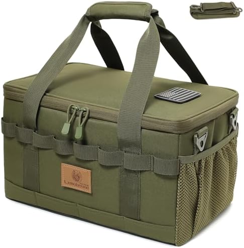 Tactical Camping Storage Bag 18L Utility Tote Bag Camp Kitchen and Trunk Organizer (Army Green) by Lemubeane