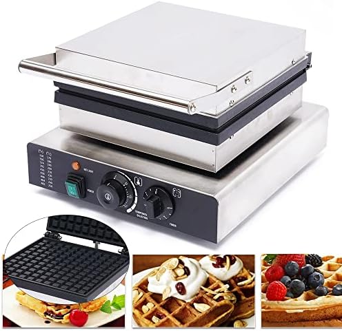 Commercial Waffle Maker, 2000W Electric Waffle Machine, Stainless Steel Waffle Iron Baker with Non-Stick Coating, 122-572℉ Temperature Adjustable - Image 5