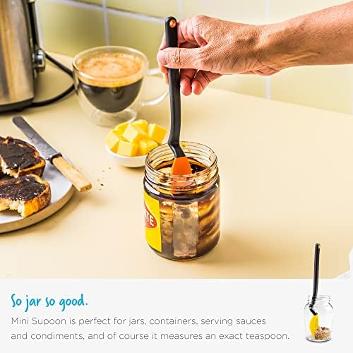 Dreamfarm Mini Supoon Non-Stick Sit-Up Silicone Scraping Cooking Spoon, Jar Scraper Measures 5ml Tsp - 8" Red - Image 5