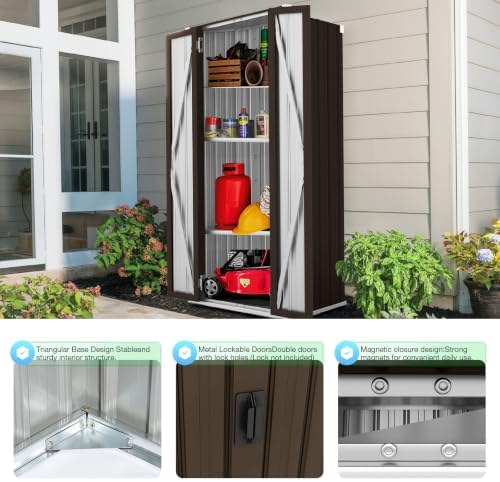AECOJOY Outdoor Storage Cabinet Waterproof, 70" Vertical Tall with Base - Image 4