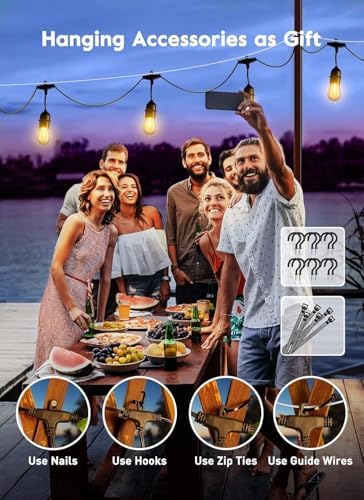 Brightown Outdoor String Lights, 112FT 35 Bulbs Shatterproof Patio Lights with Remote, IP65 Waterproof Dimmable Hanging Connectable LED Outdoor Lights for Backyard, Bistro, Porch, Deck, Balcony - Image 7