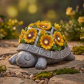 Solar Turtle Garden Statue Outdoor Decor, Sunflower with 7 LED Lights by Snclriao