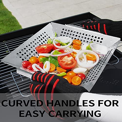 Grill Basket- Stainless Steel Grilling Basket for Indoor and Outdoor Use - Image 3