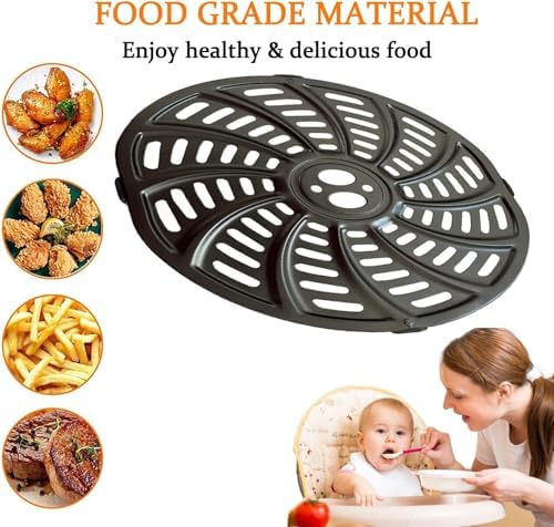 5QT Air Fryer Replacement Tray for Gourmia GAF556 Air Fryers, Upgraded Nonstick Air Fryer Grill Crisper Plate Pan Insert Grate Grid Shelf for Gourmia 5QT Air Fryers, Dishwasher Safe - Image 3