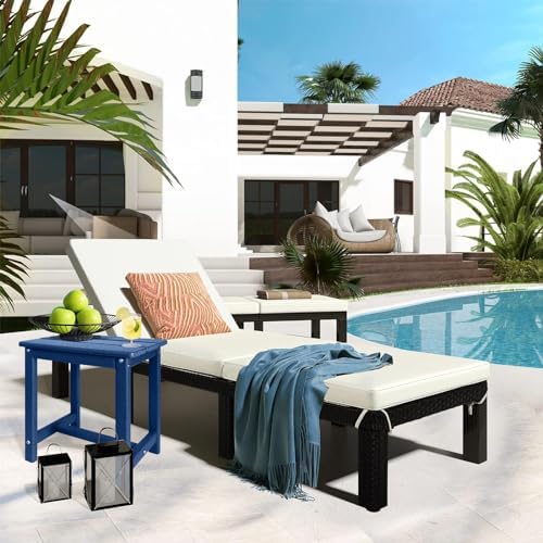 GARDENSTAR Adirondack Square Side Table,one-Tier Outdoor end Table, Patio Side Table for Pool,Porch,Backyard,Relaxing Companion (Blue) (Pack of 2) - Image 6