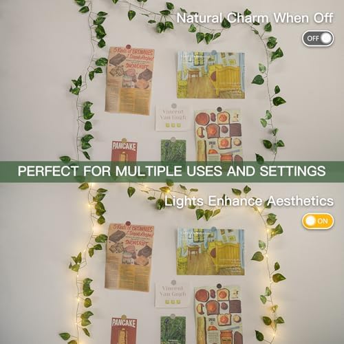 suddus 13.1FT 40LED Pothos Vine with Lights Battery Operated Copper Wire - Image 5