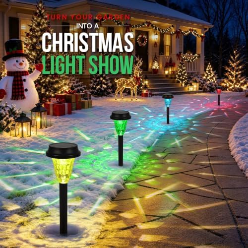 GIGALUMI Solar Christmas Lights Outdoor Waterproof Pathway Lights, 16 Pack - Image 2