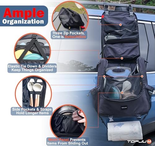 Camp Kitchen Organizer with Hanging Storage & Paper Towel Holder - Image 2