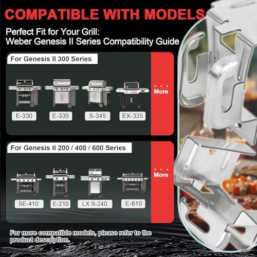66046 69284 Warming Rack Bracket Set for Weber Genesis II GS4 Gas Grills - Image 2