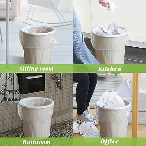 Teivio Small Clear Trash Bags 4 Gallon 150 Count Bathroom Garbage Bags - Image 5