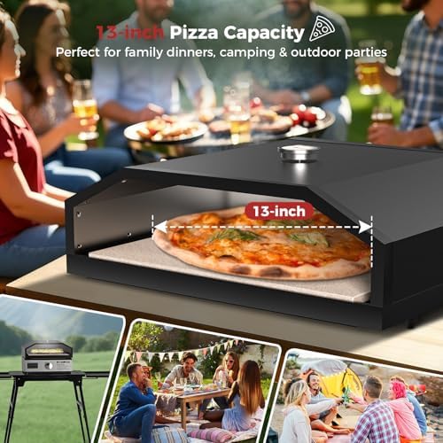 CAMPLUX Pizza Oven for Grill with Carry Bag, 14.8" × 13" Cordierite Stone - Image 2