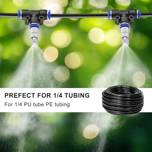 30 Pcs Brass Misting Nozzles Mister & 1/4" Water Misting Nozzle Tees Kit - Image 4