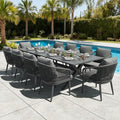 LayinSun 11 Pieces Outdoor Patio Dining Set, Aluminium Rectangular Dining Table and Wicker Rattan Chairs Set for Outside Backyard, Poolside by LayinSun