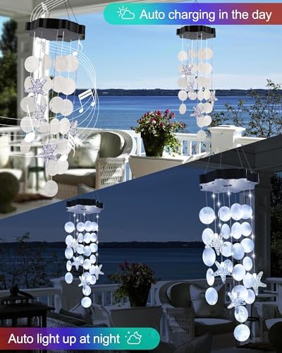 Toodour Solar Wind Chimes for Outside, Gifts for Mom Grandma Women Girls - Image 6