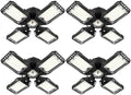 Aoretic LED Garage Lights 4 Pack -120W, 12000LM 6500K Led Shop Light with 4+1 Deformable Panels, Basement Barn Light Garages Ceiling Lights, E26/E27 for Garage, Warehouse, Shop by Aoretic