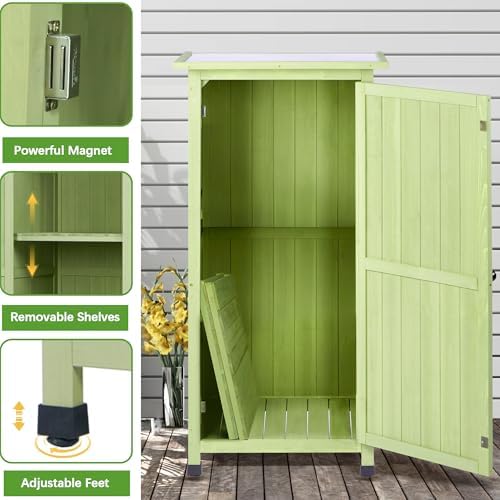 4x2 FT Wooden Outdoor Storage Cabinet - Image 5