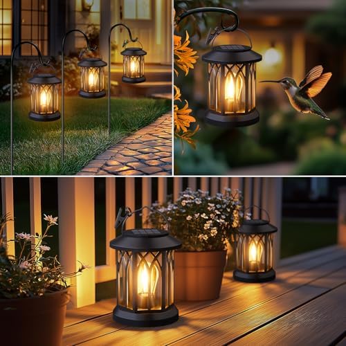 Hanging Solar Lanterns Outdoor Waterproof: 2 Pack Garden Lantern Decorative - Image 6