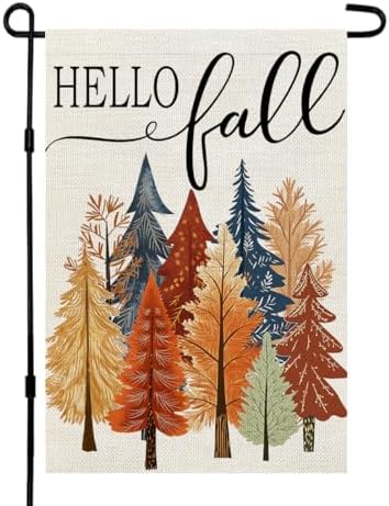 CROWNED BEAUTY Fall Welcome Trees Garden Flag for Outside 12x18 Inch by CrownedBeauty